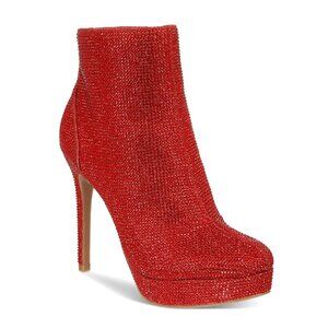 Thalia Sodi Women's Chiara Platform Dress Booties, Red Lurex